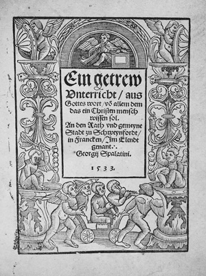 Lot 1192, Auction  126, Spalatin, Georg, Ein getrew Unterricht