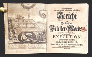 Lot 2100, Auction  126, Schlegel, Ernst Friedrich, Wahrhafftiger Bericht des Dreßdnischen Priester-Mords