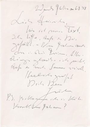 Lot 2527, Auction  126, Grass, Günter, 24 Briefe an Heinrich Vormweg. 1965-2002