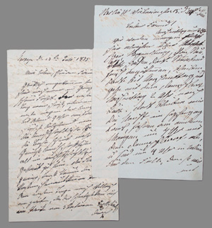 Lot 2593, Auction  126, Loewe--Calbe, Wilhelm, 2 Briefe an Freunde. 1875