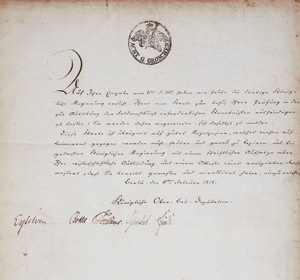 Los 2620 - Schinkel, Karl Friedrich - Brief an einen Feldmesser-Aspiranten. 1818 - 0 - thumb