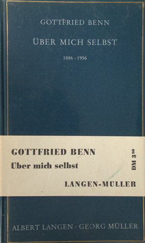 Los 3024 - Benn, Gottfried - Über mich selbst 1886-1956 (Widmungsexemplar) - 0 - thumb