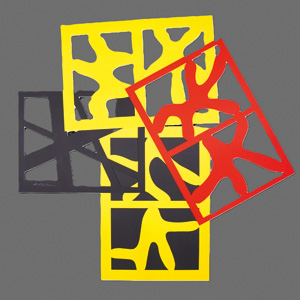 Lot 3168, Auction  126, Iizuka, Hashiro, 4 abstrakte Scherenschnitte aus farbigen Kartonpapieren