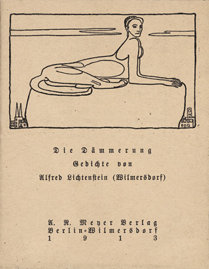 Lot 3302, Auction  126, Lichtenstein, Alfred, Die Dämmerung. Mit Umschlagzeichnung von R. Scheibe. Berlin 1913