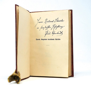 Lot 3354, Auction  126, Scheerbart, Paul, Tarub, Bagdads berühmte Köchin.Berlin, Verein für deutsches Schrifttum, 1897. - Erste Ausgabe mit eigenh. Widmung