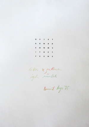 Lot 3376, Auction  126, Steiger, Dominik, Letters & Gentlemen. Mit Original-Akrostichon