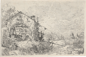 Lot 5273, Auction  126, Canaletto, Die Landschaft mit der Frau am Brunnen