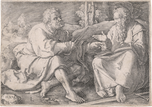 Lot 5611, Auction  126, Leyden, Lucas van, Die hll. Petrus und Paulus in einer Landschaft