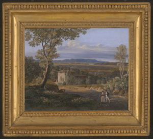 Los 6053 - Deutsch - 1825. Reisendes Paar bei einem Gehöft, im Hintergrund Blick auf Lucca mit dem Ponte San Quirico - 1 - thumb