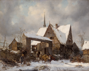 Los 6107 - Leypold, Carl Julius von - Winterlandschaft mit verschneitem Bauerngehöft - 0 - thumb