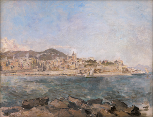 Lot 6136, Auction  126, Effenberger, Hermann, Blick auf eine italienische Küstenstadt