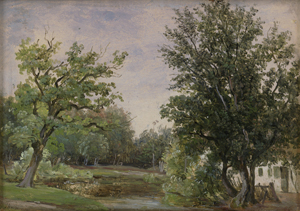 Lot 6148, Auction  126, Brendstrup, Thorald, Landschaft mit Gehöft, umgeben von Bäumen und einem Teich