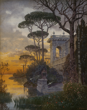 Los 6185 - Knab, Ferdinand - Italienische Villa im Abendrot - 0 - thumb