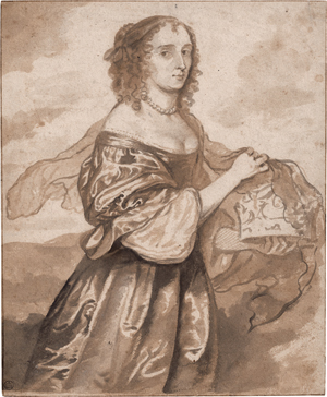 Los 6543 - Netscher, Caspar - Bildnis der Jane Lane, Lady Fisher, die Königskrone mit einem Schleier verhüllend - 0 - thumb