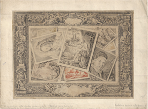 Lot 6551, Auction  126, Italienisch, 18. Jh. Entwurf für eine Tischplatte mit Trompe l'oeuil mit ornamentalem Rand