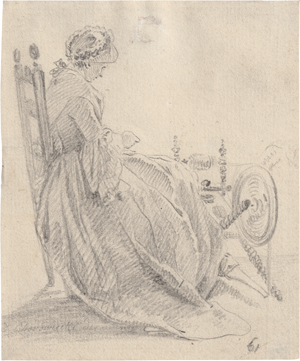 Los 6598 - Chodowiecki, Daniel Nikolaus - Dame am Spinnrocken - 0 - thumb