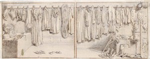 Los 6599 - Chodowiecki, Daniel Nikolaus - Zwei Kleiderkammern (Entwurfszeichnung zu Basedows Elementarwerk) - 0 - thumb