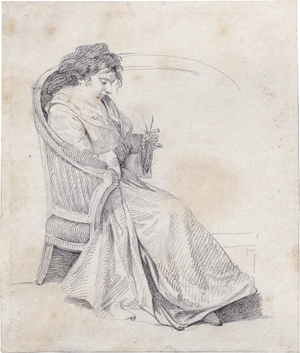 Los 6602 - Schadow, Johann Gottfried - Sitzende junge Frau mit Strickzeug - 0 - thumb
