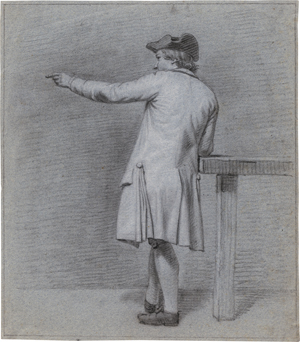 Los 6611 - Hoorn, Jordanus - Stehender Kavalier in Rückenansicht mit ausgestrecktem Arm - 0 - thumb