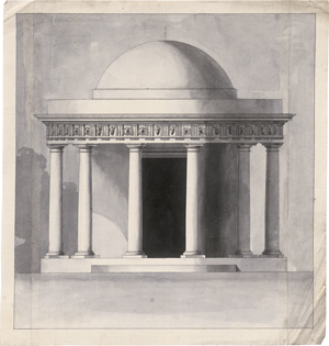 Los 6612 - Deutsch - um 1800. Entwurf zu einem Rundtempel mit Säulenkranz - 0 - thumb