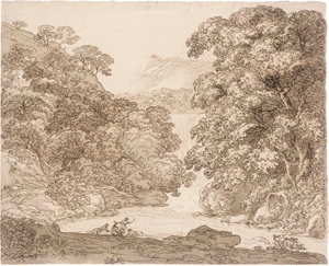 Los 6671 - Kobell, Franz - Klassische Landschaft mit badenden Frauen in einem Waldsee - 0 - thumb