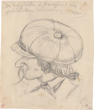 Lot 6685, Auction  126, Busch, Wilhelm, Selbstportrait mit Schieberkappe und Schnurrbart