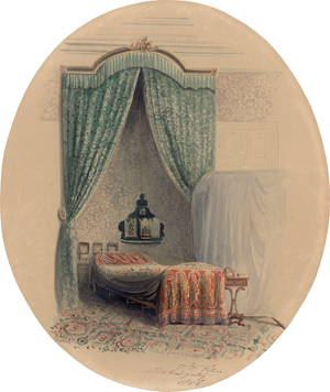 Los 6694 - Peters, Pieter Francis - 1856. Schlafgemach der Zarin Alexandra Fjodorowna in Wildbad - 0 - thumb