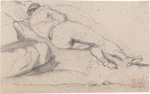 Los 6708 - Delacroix, Eugène - Schlafender Mann am Ufer - 0 - thumb