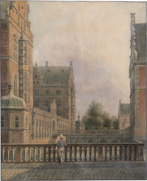 Los 6715 - Nielsen, Christian Vilhelm - Seitenansicht von Frederiksborg; Blick auf die Marmorbrücke - 0 - thumb