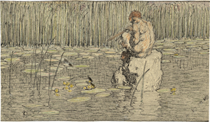 Los 6742 - Rothaug, Alexander - Pan mit Flöte im Seerosenteich - 0 - thumb