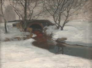 Lot 7086, Auction  126, Altenkirch, Otto, Die Tonnenbrücke im Schnee (Siebbachenbrücke)