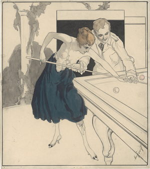 Lot 8033, Auction  126, Bayros, Franz von, Beim Billardspiel