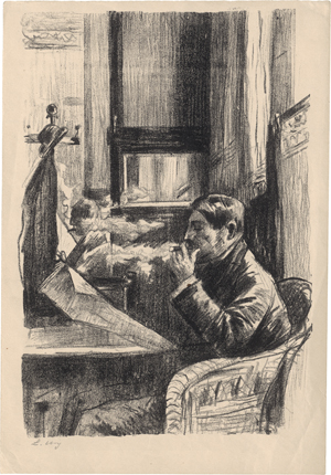 Lot 8288, Auction  126, Ury, Lesser, Rauchender Herr im Kaffee I