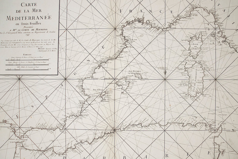 Lot 103, Auction 126, Groignard, Arnaud, Carte de la mer mediterranée en trois feuilles