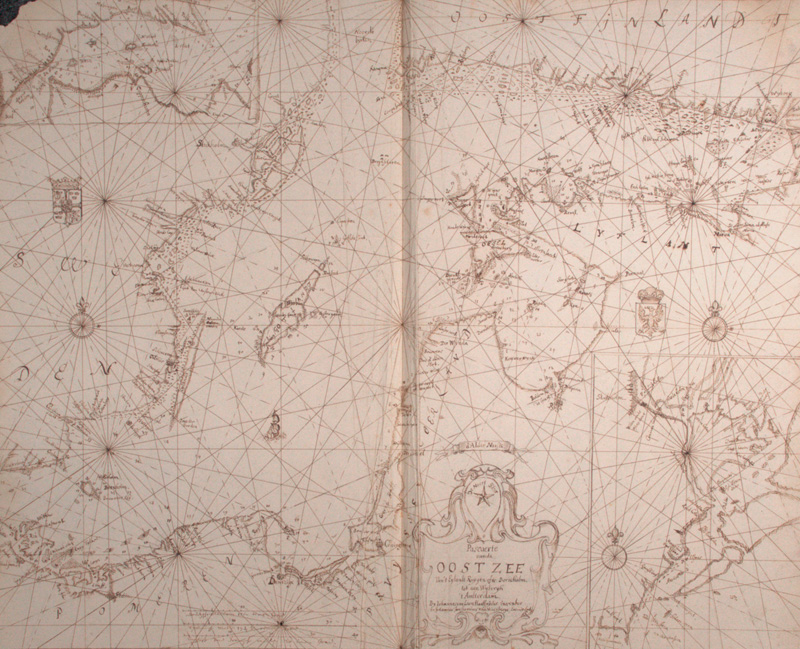Lot 136, Auction 126, Ostsee, Abzeichnung der Kupferstichkarte "Pascaerte vande Oost Zee: van't Eylandt Ruygen von Bornholm tot aen Wyborgh" von Johannes van Loon