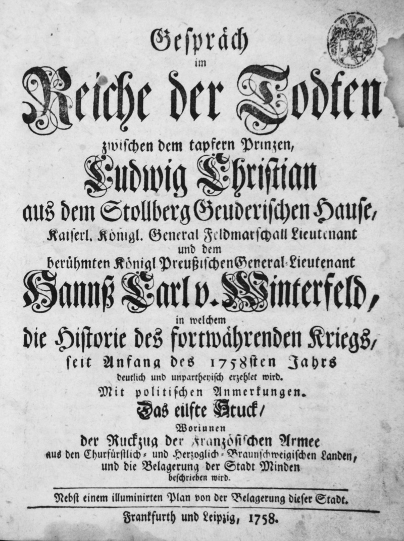 Lot 238, Auction 126, Richter, Christoph Gottlieb, Gespräch im Reiche der Todten