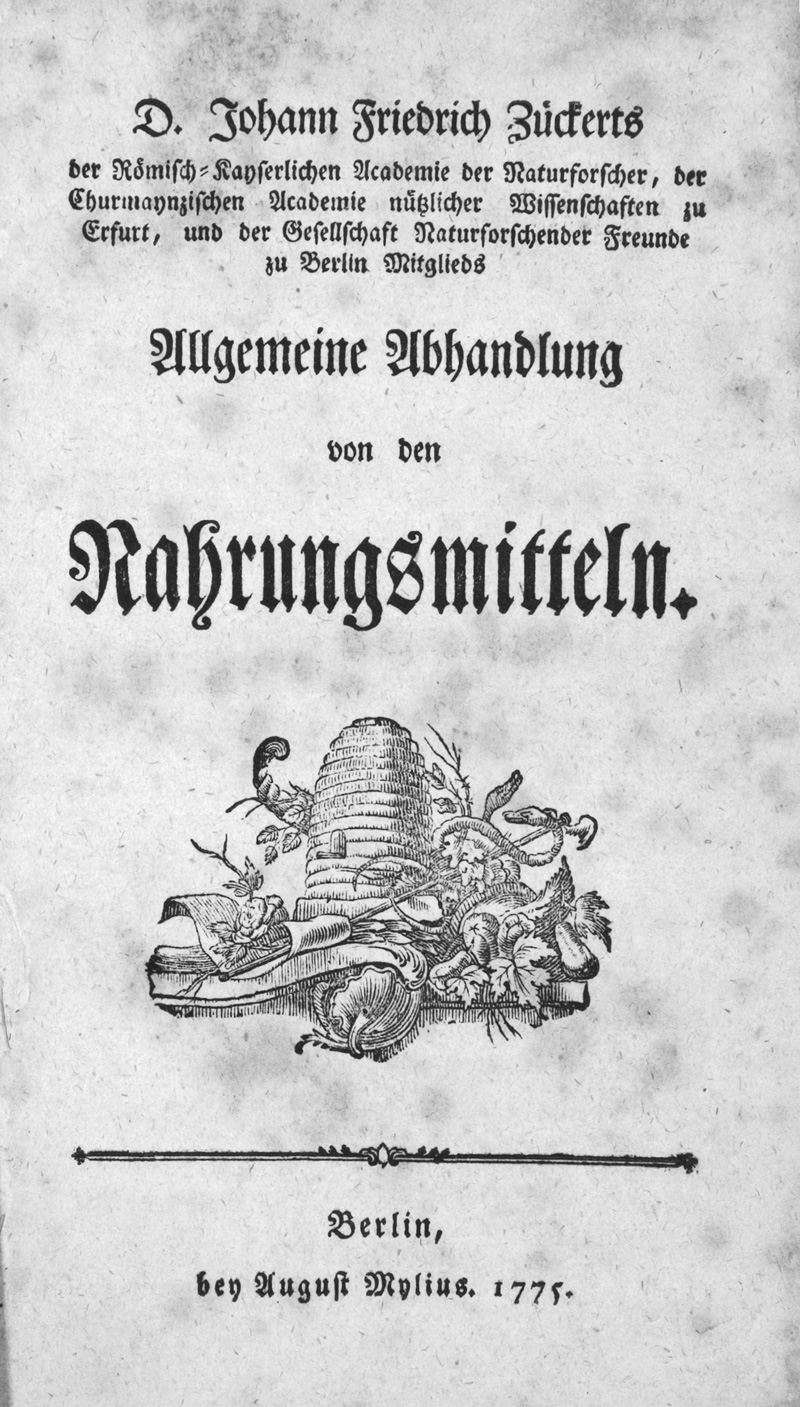 Lot 438, Auction 126, Zückert, Johann Friedrich, Allgemeine Abhandlung von den Nahrungsmitteln, von den Speisen aus dem Thierreich, von den Speisen aus dem Pflanzenreich