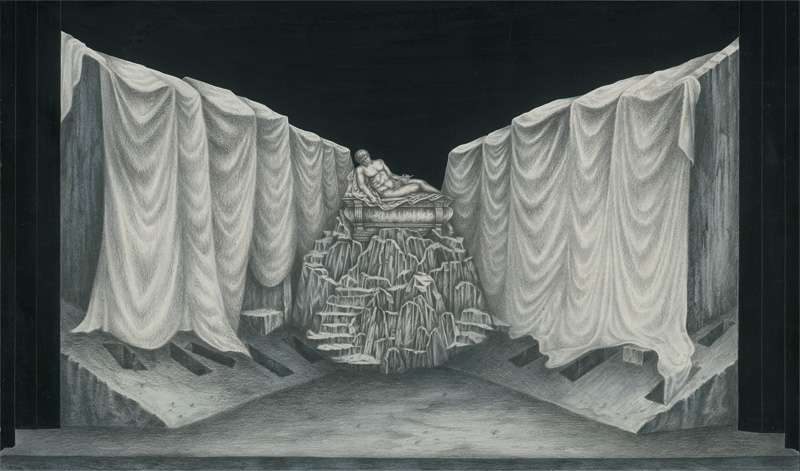 Lot 459, Auction 126, Halmen, Pet und Wagner, Richard, Bühnenbildentwürfe für Wagner-Operninszenierung