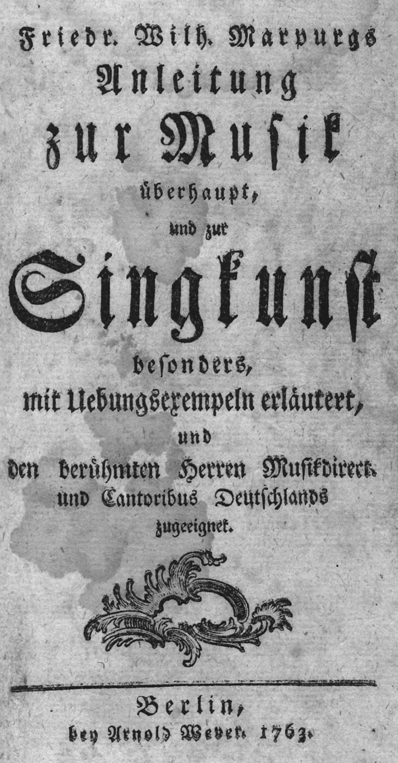 Lot 463, Auction 126, Marpurg, Friedrich Wilhelm, Anleitung zur Musik überhaupt, und zur Singkunst besonders