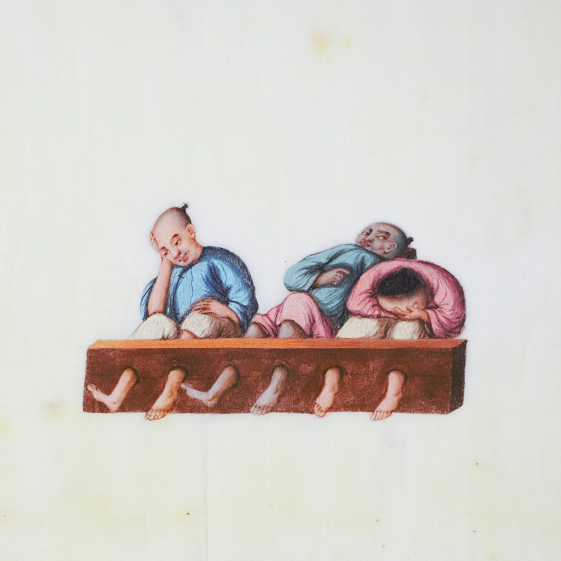 Lot 614, Auction 126, Folteralbum, Chinesisches Album mit 12 aquarell kolorierte Holzschnitt-Tafeln auf Reispapier