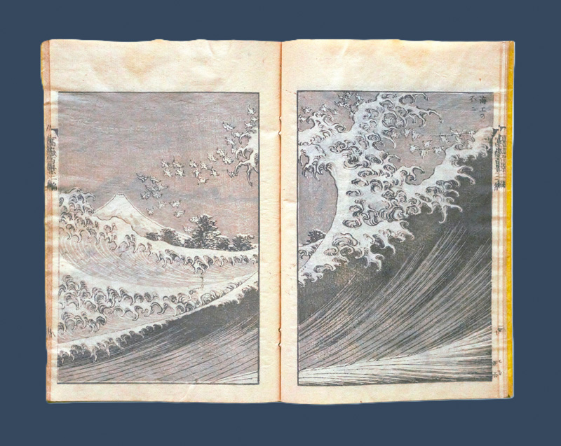 Lot 630, Auction 126, Hokusai, Katsushika, Fugaku hyakkei (japonice: 100 Ansichten des Berges Fuji). 3 Blockbücher