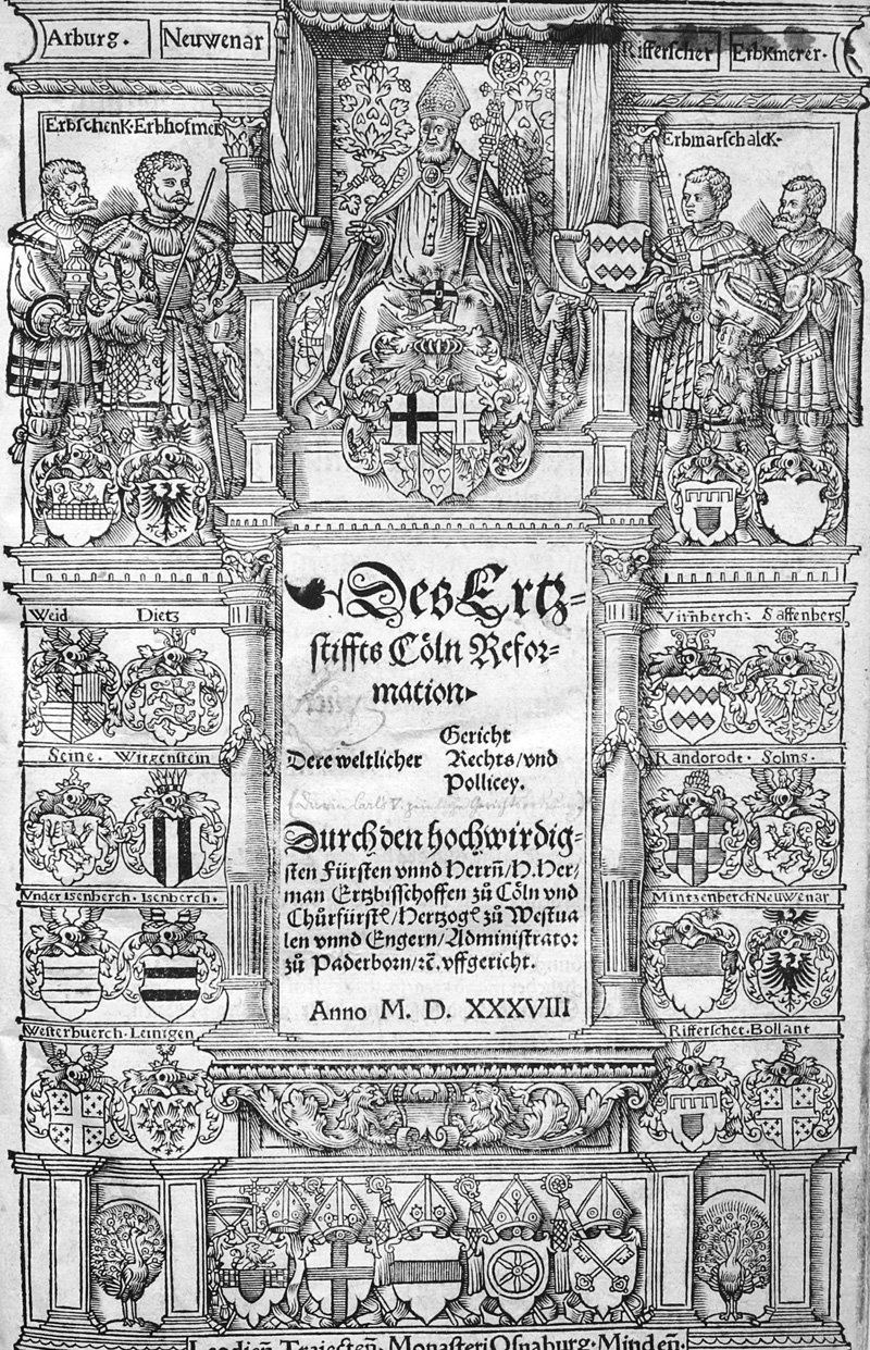 Lot 1127, Auction  126, Erzbischof Hermann V., Des Ertzstiffts Cöln Reformation dere weltlicher Gericht, Rechts und Pollicey