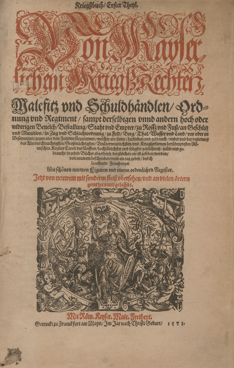 Lot 1136, Auction 126, Fronsperger, Leonhardt, Von Kayserlichem Kriegßrechten