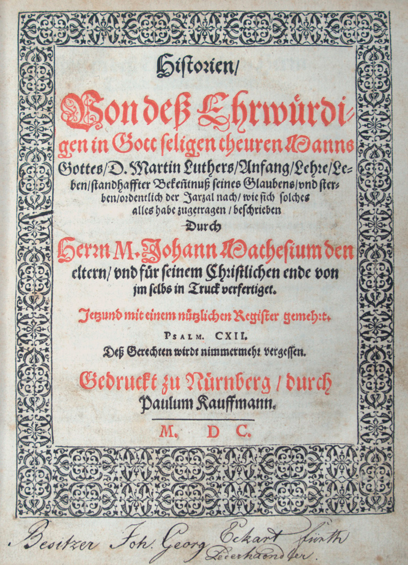 Lot 1163, Auction  126, Mathesius, Johannes, Historien