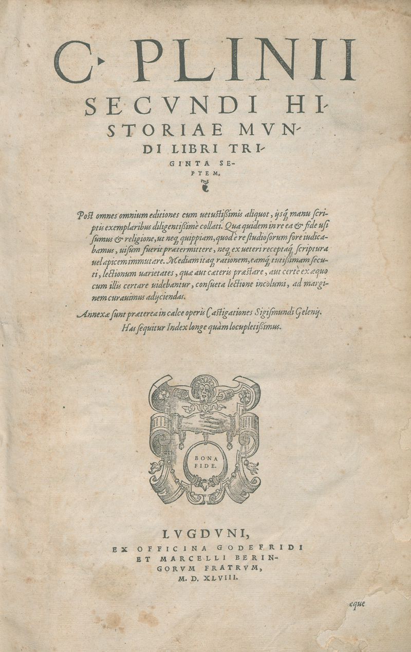 Lot 1177, Auction  126, Plinius Secundus, Gaius d. Ä., Historiae mundi libri triginta septem