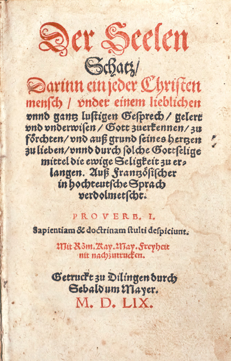 Lot 1198, Auction  126, Walasser, Adam, Die geistlich Strasz. Dillingen, Sebaldus Mayer, 1560. - Erste Ausgabe