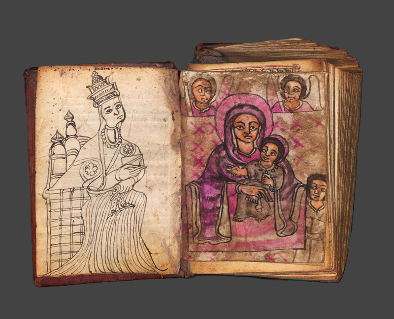 Lot 1225, Auction 126, Äthiopisches Gebetbuch, Ge'ez-Handschrift in roter und schwarzer Schrift auf Pergament.