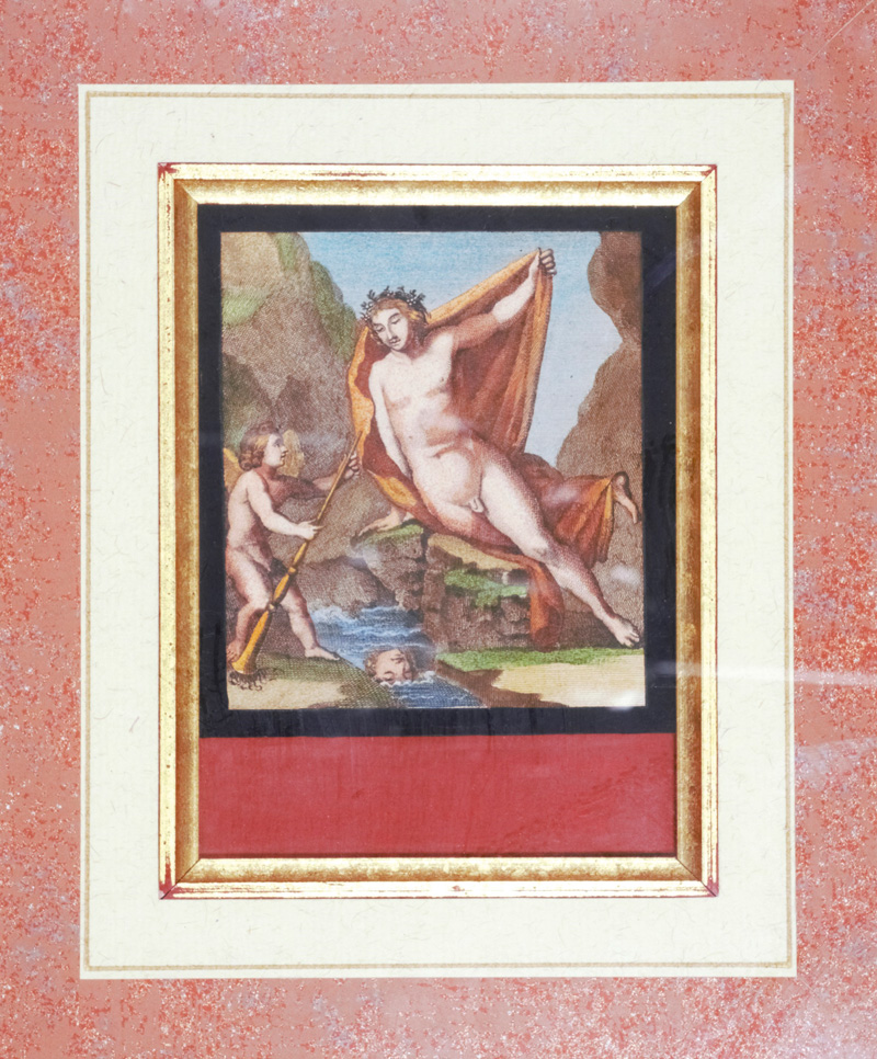 Lot 1256, Auction 126, Narziss und Bacchus, 2 kolorierte Kupferstiche mit mythologischen Szenen