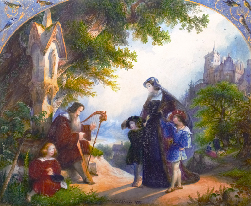 Lot 1268, Auction 126, Scheuren, Caspar, Der alte Sänger. Gouache mit Eiweißglasur auf Papier