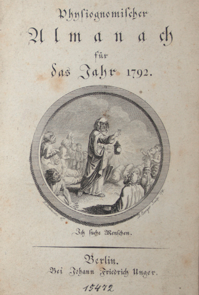 Lot 2087, Auction 126, Physiognomischer Almanach für das Jahr 1792, Herausgegeben von Christoph Girtanner